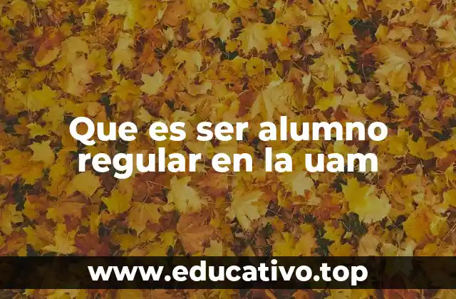 Que es ser alumno regular en la uam