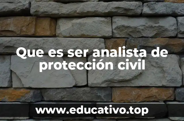 Que es ser analista de protección civil