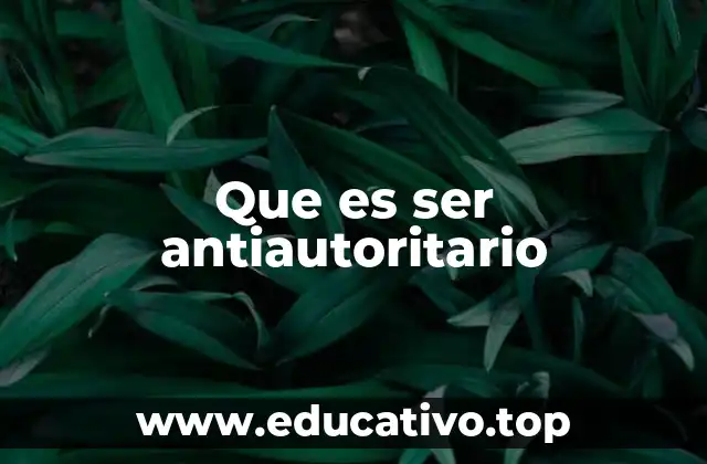 Que es ser antiautoritario