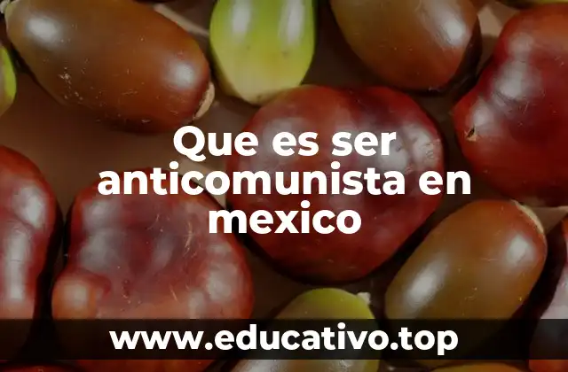 Que es ser anticomunista en mexico