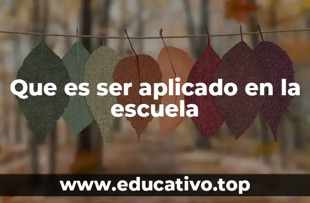 Que es ser aplicado en la escuela