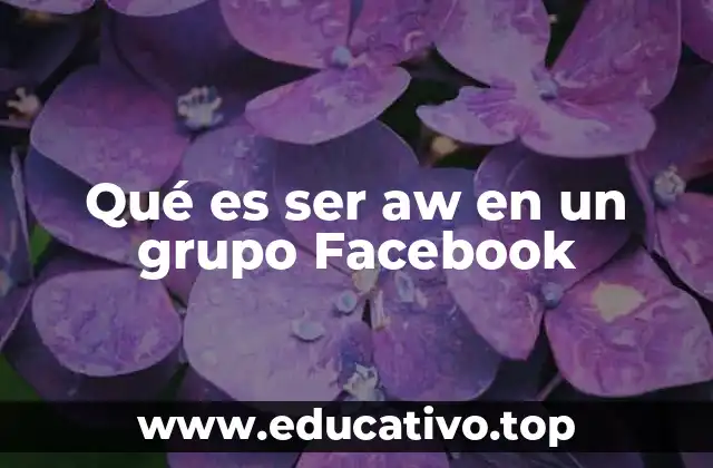 Qué es ser aw en un grupo Facebook