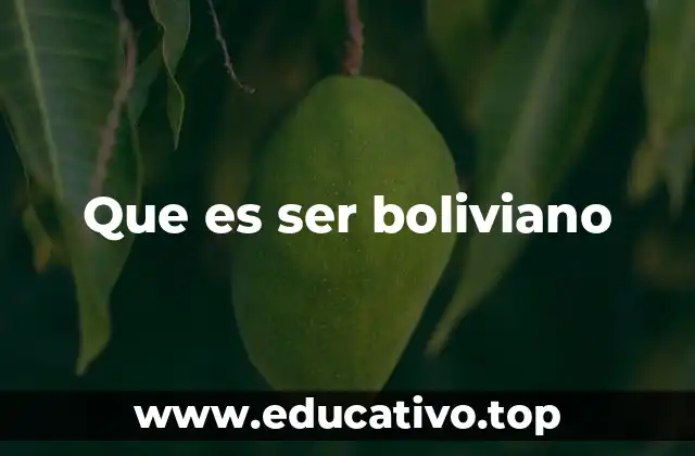 Que es ser boliviano