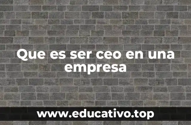 Que es ser ceo en una empresa