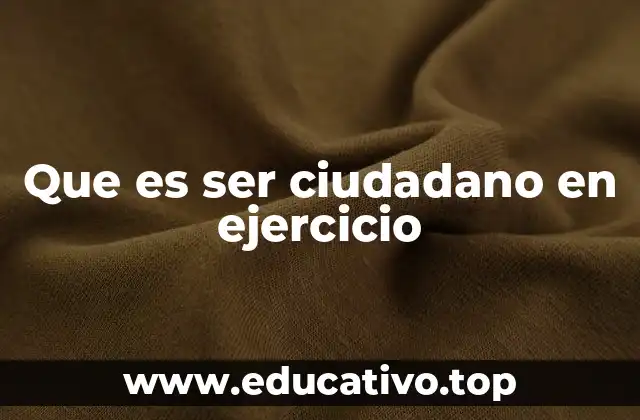 Que es ser ciudadano en ejercicio