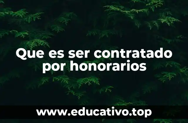 Que es ser contratado por honorarios