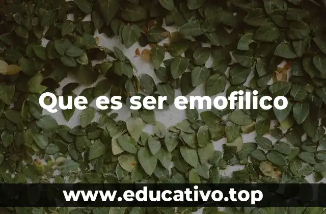 Que es ser emofilico