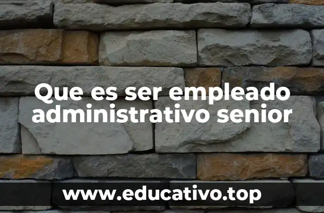 Que es ser empleado administrativo senior