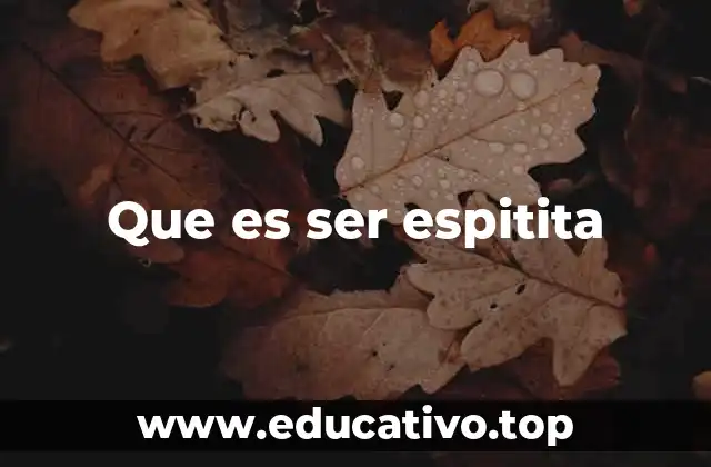 Que es ser espitita