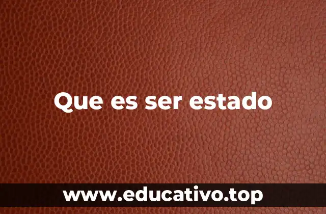 Que es ser estado