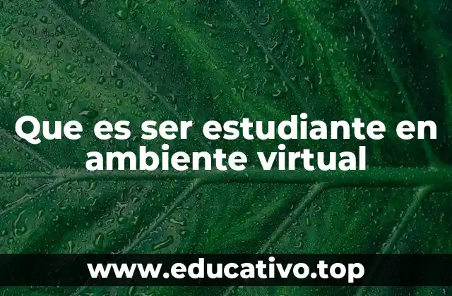 Que es ser estudiante en ambiente virtual