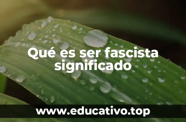 Qué es ser fascista significado