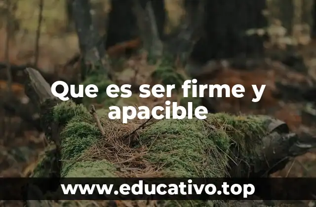 Que es ser firme y apacible