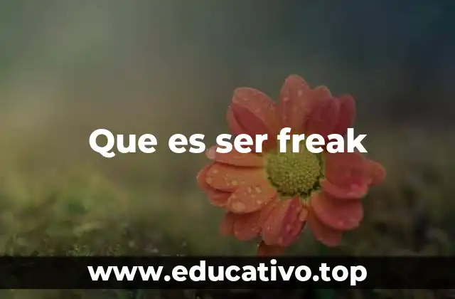 Que es ser freak