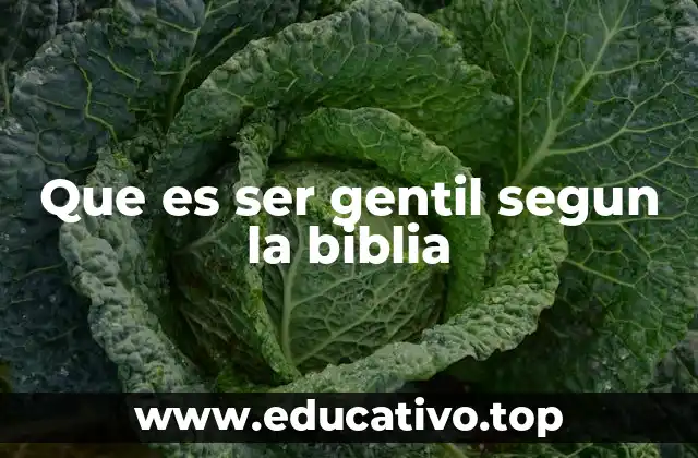 Que es ser gentil segun la biblia