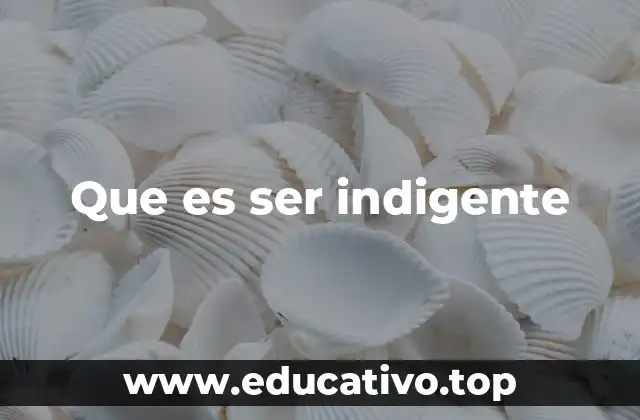 Que es ser indigente