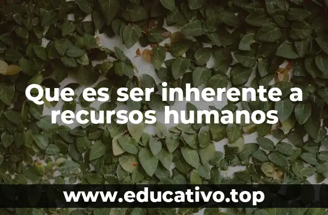 Que es ser inherente a recursos humanos