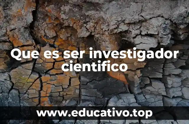 Que es ser investigador cientifico