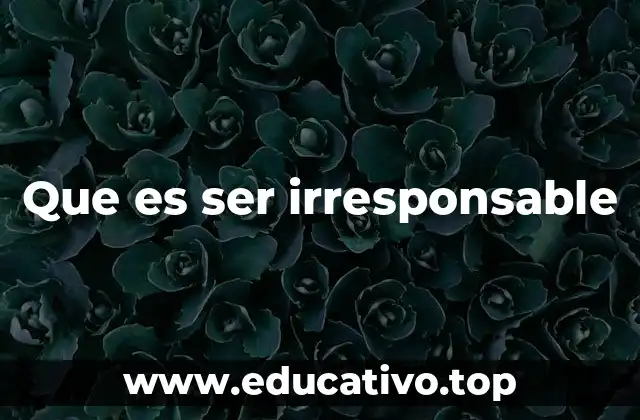 Que es ser irresponsable