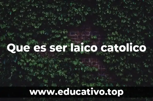 Que es ser laico catolico