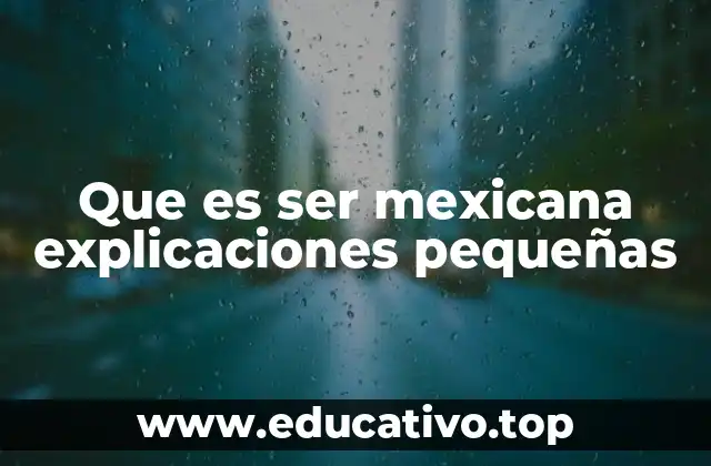 Que es ser mexicana explicaciones pequeñas