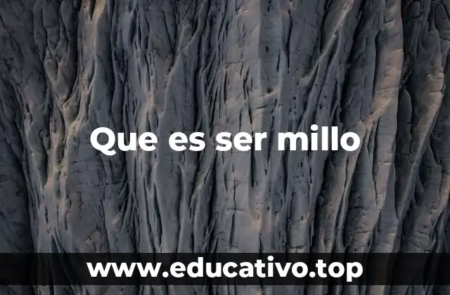 Que es ser millo
