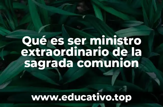 Qué es ser ministro extraordinario de la sagrada comunion