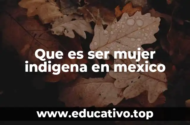 Que es ser mujer indigena en mexico