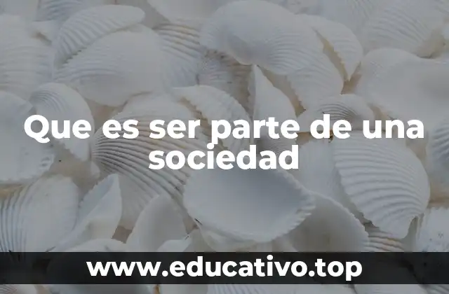 Que es ser parte de una sociedad