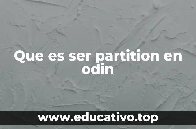 Que es ser partition en odin