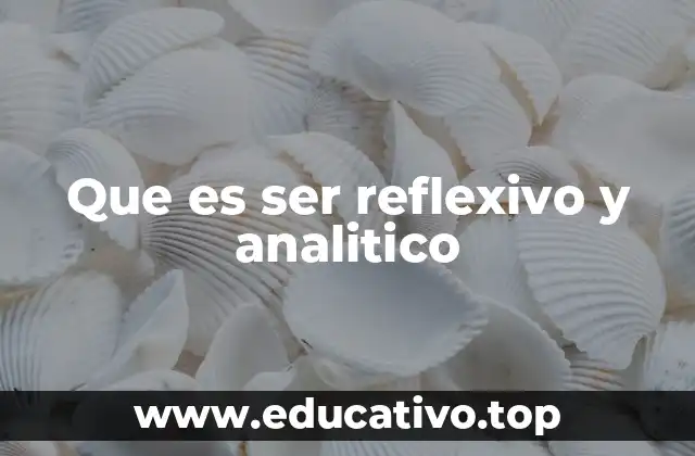 Que es ser reflexivo y analitico