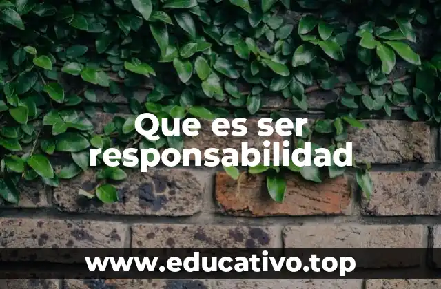 Que es ser responsabilidad