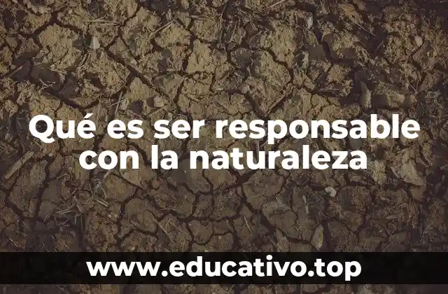 Qué es ser responsable con la naturaleza