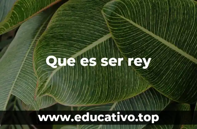 Que es ser rey