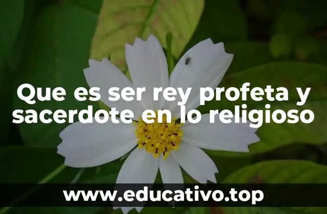 Que es ser rey profeta y sacerdote en lo religioso
