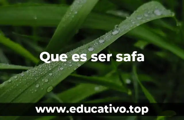 Que es ser safa