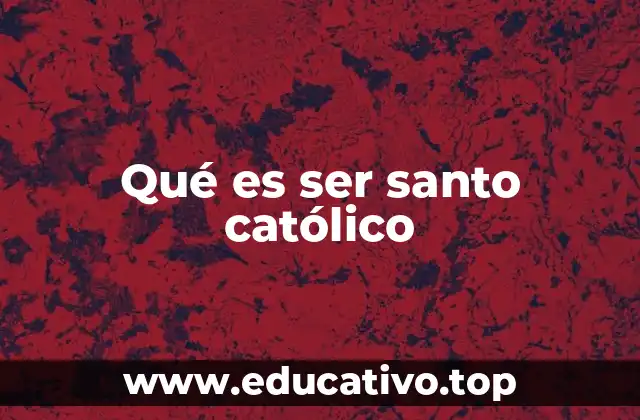 Qué es ser santo católico