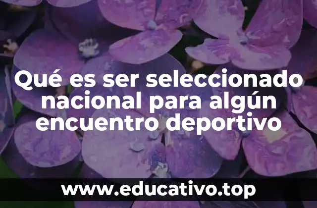 Qué es ser seleccionado nacional para algún encuentro deportivo