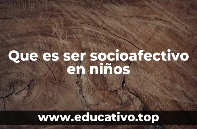 Que es ser socioafectivo en niños