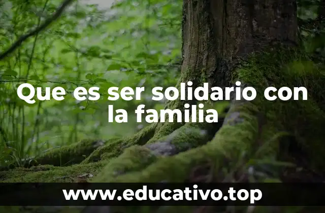 Que es ser solidario con la familia