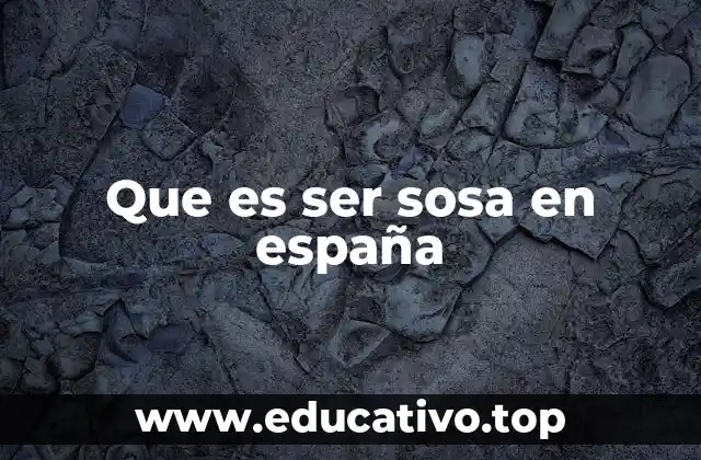 Que es ser sosa en españa