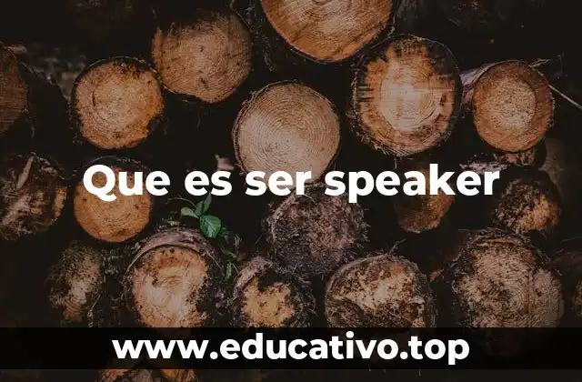 Que es ser speaker