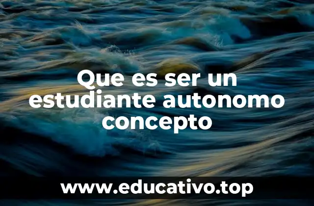 Que es ser un estudiante autonomo concepto