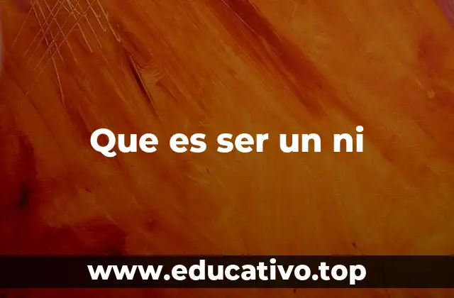 Que es ser un ni