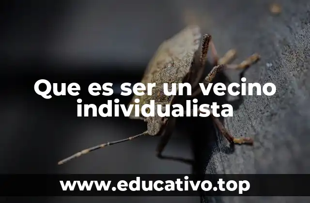 Que es ser un vecino individualista