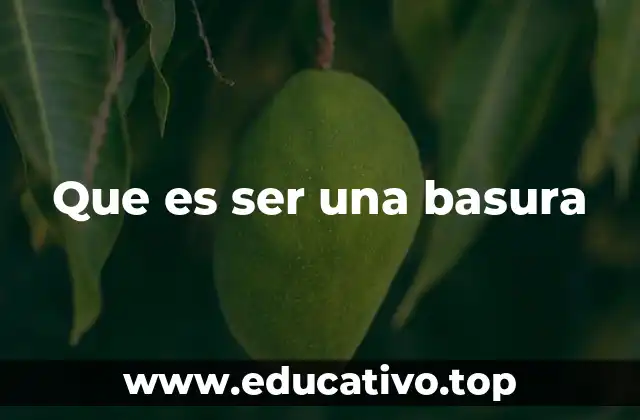 Que es ser una basura