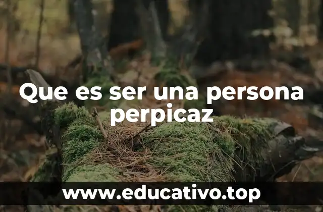 Que es ser una persona perpicaz
