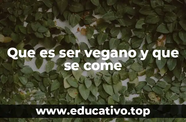 Que es ser vegano y que se come