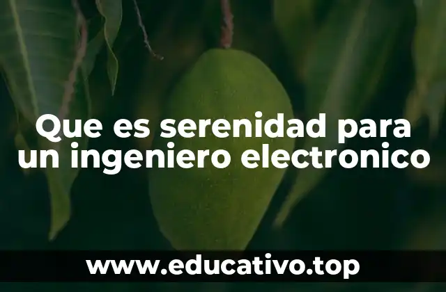 Que es serenidad para un ingeniero electronico