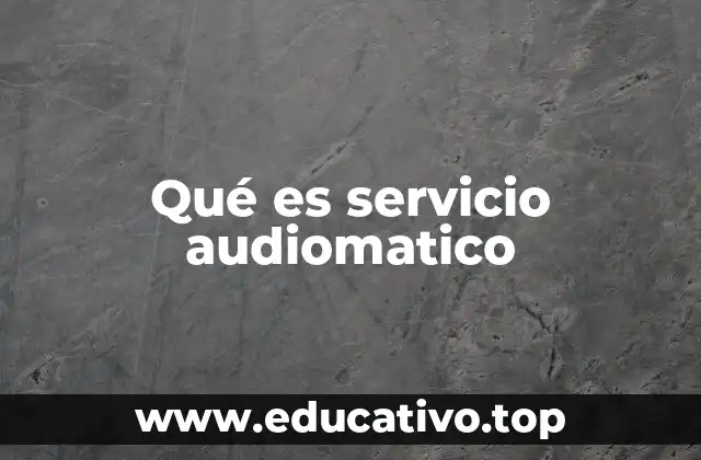 Qué es servicio audiomatico